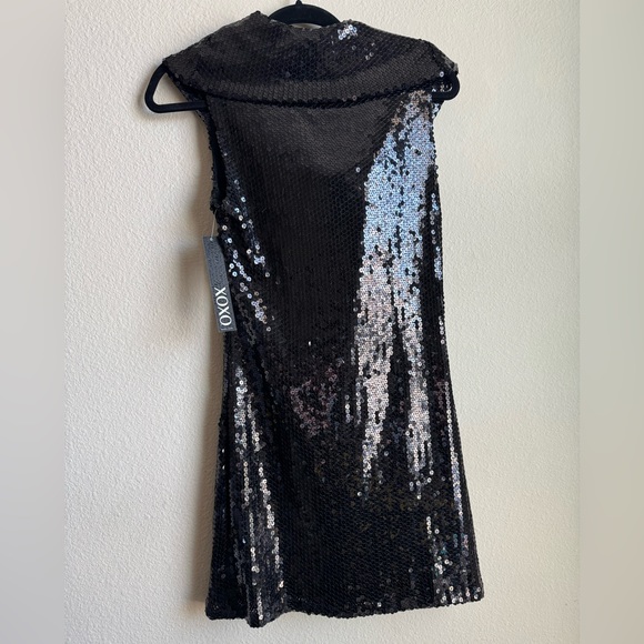 XOXO BLACK  BEADED SLEEVELESS DRESS - Picture 3 of 8